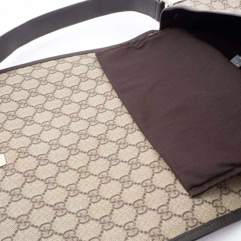 GUCCI Authentic Brown Leather Shoulder Bag - Picture 12 of 13